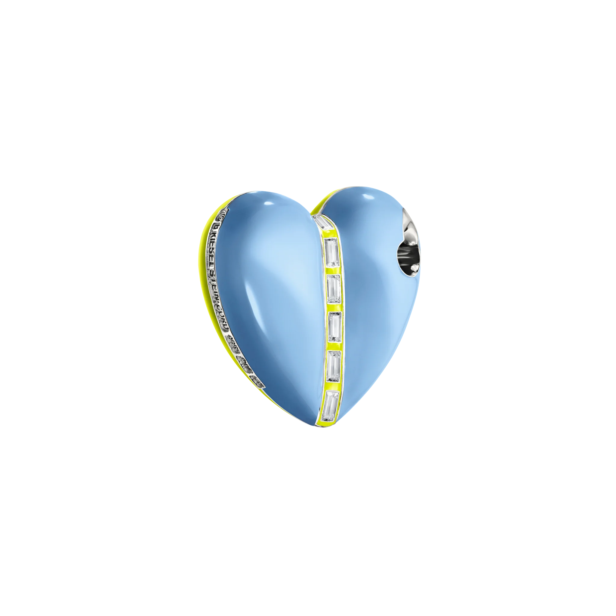 Bullet Hole Heart Pendant with Baguettes - Image 7