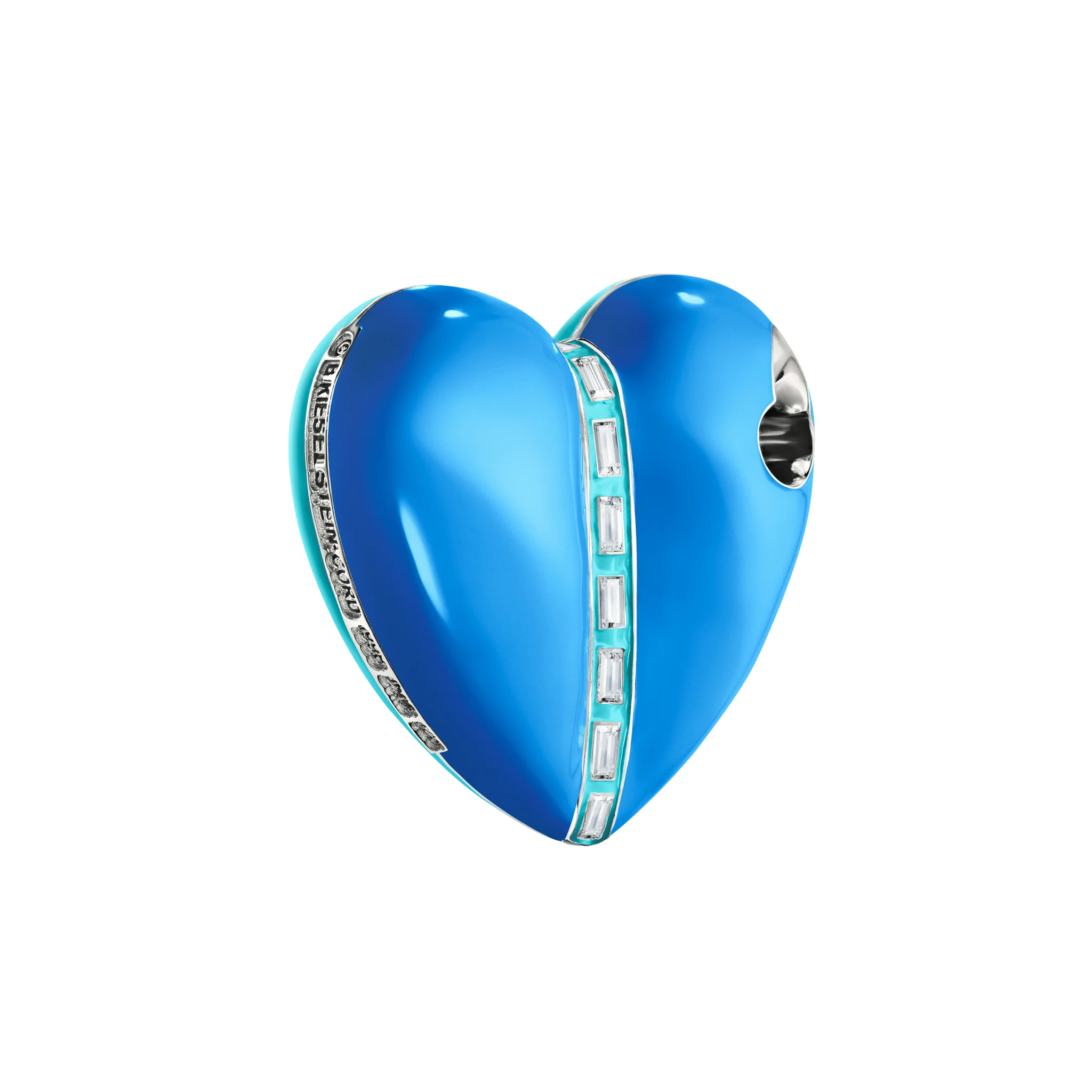 Bullet Hole Heart Pendant with Baguettes M - Image 3