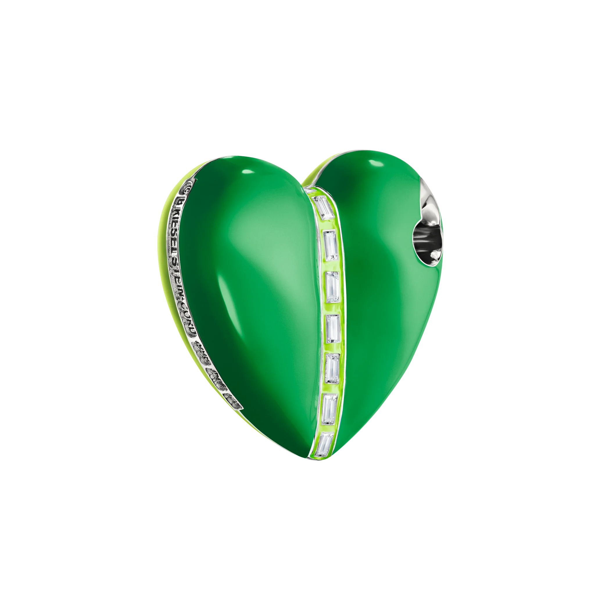 Bullet Hole Heart Pendant with Baguettes M - Image 4