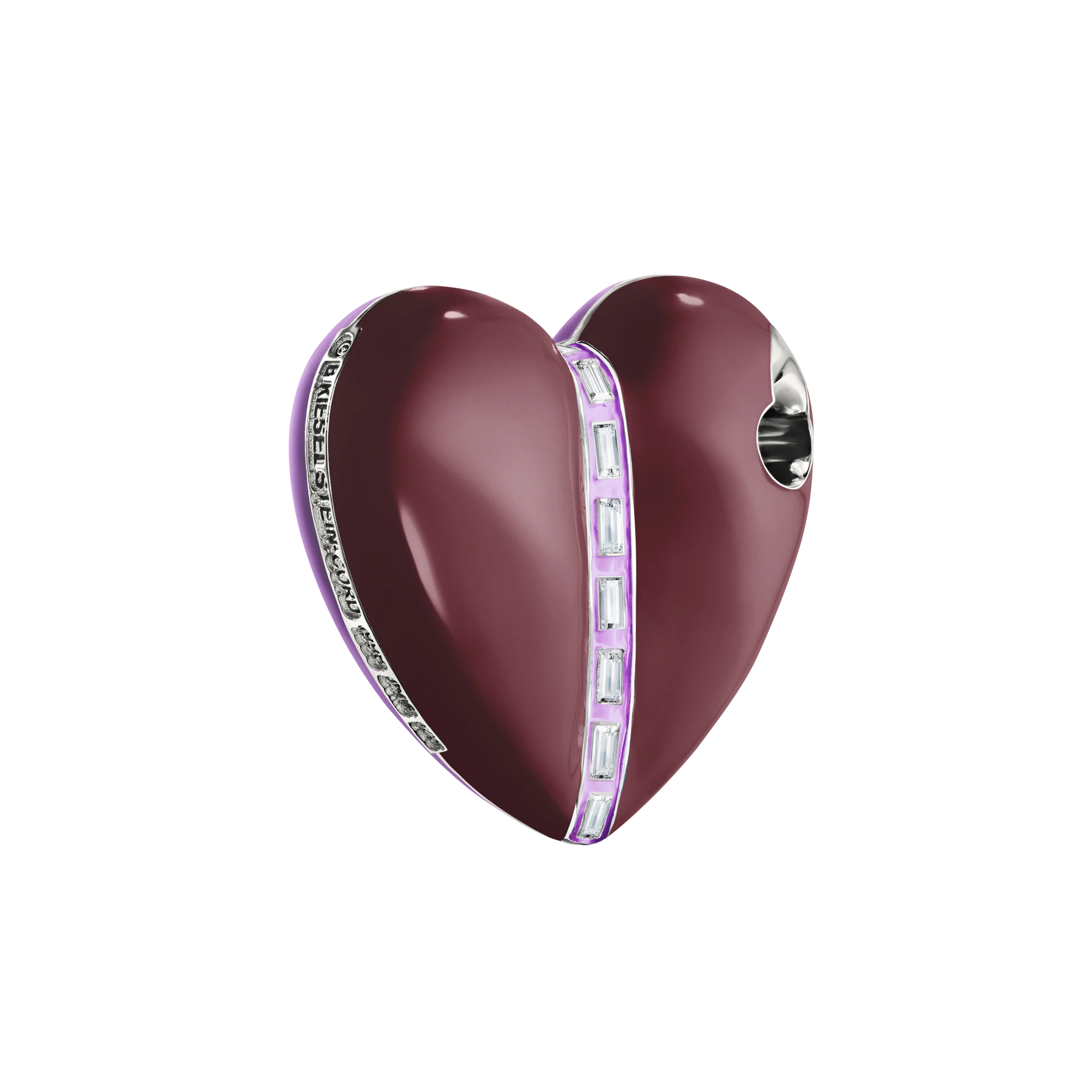 Bullet Hole Heart Pendant with Baguettes M - Image 5