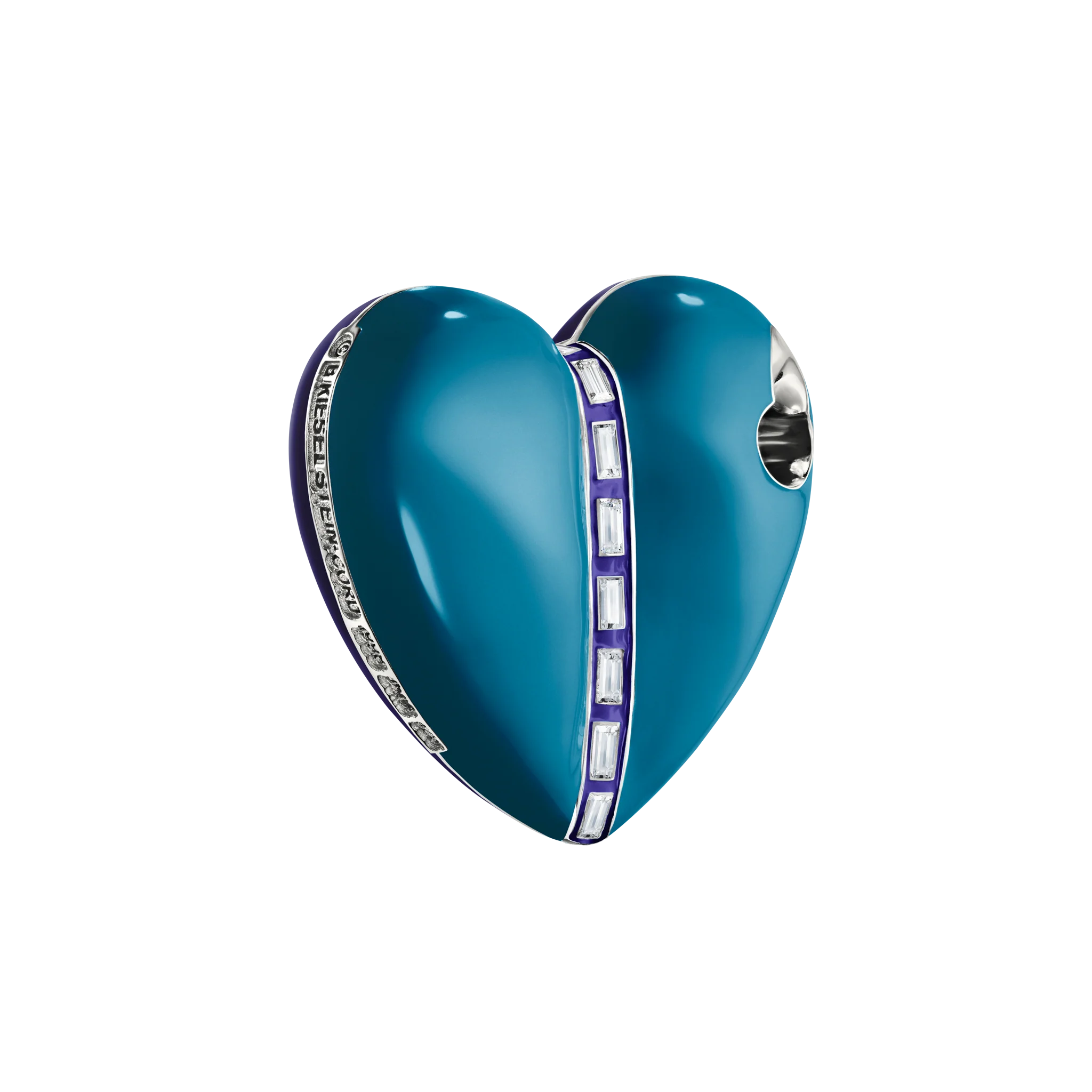 Bullet Hole Heart Pendant with Baguettes M - Image 6