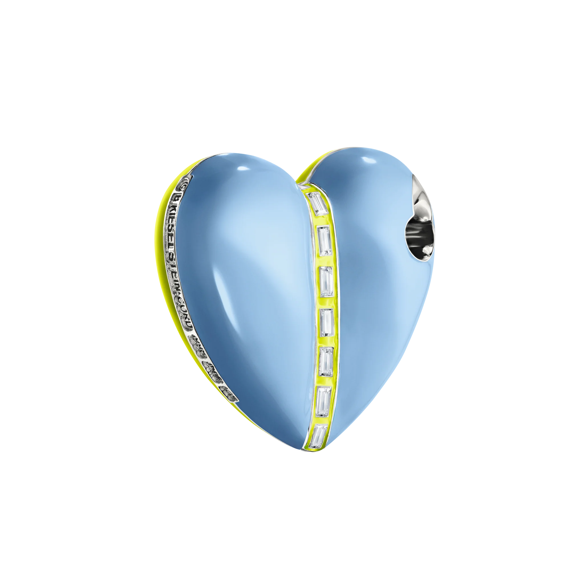 Bullet Hole Heart Pendant with Baguettes M - Image 7