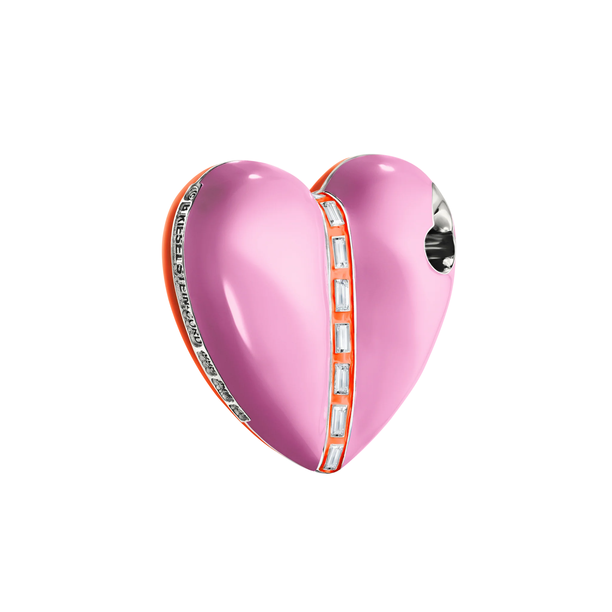 Bullet Hole Heart Pendant with Baguettes M - Image 8
