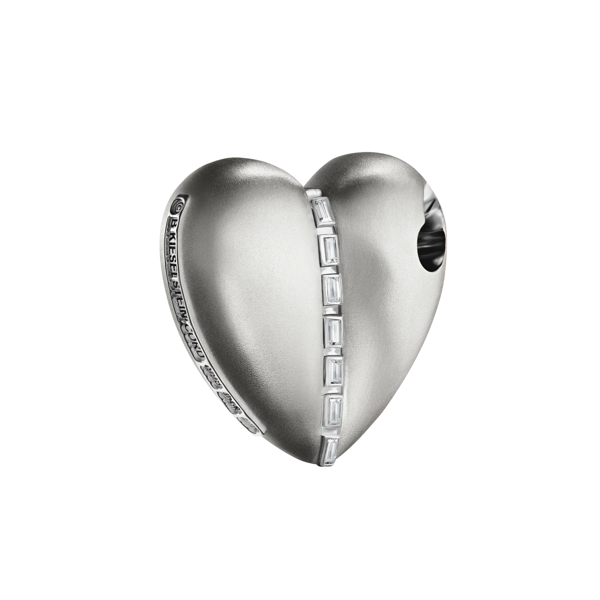 Bullet Hole Heart Pendant with Baguettes M