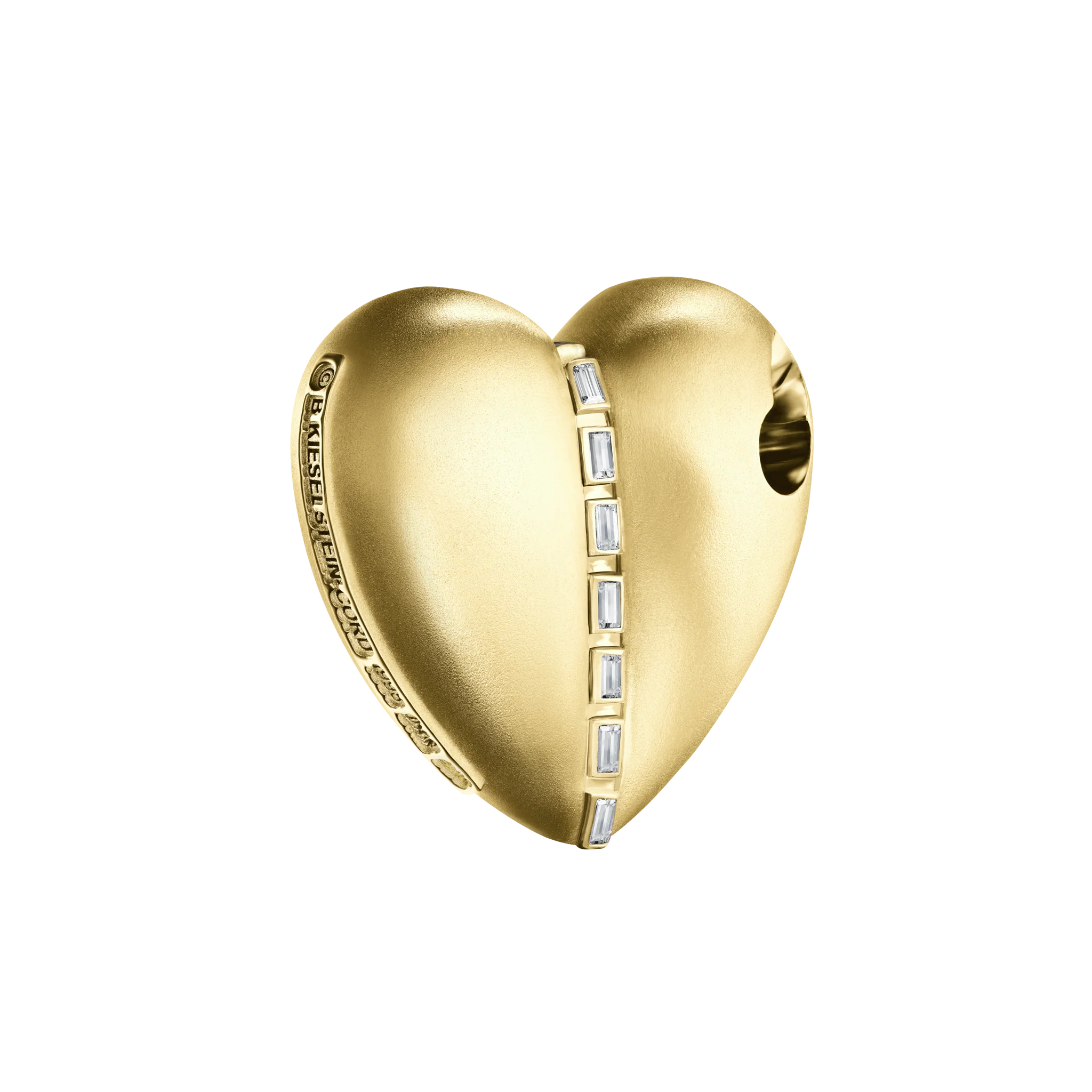 Bullet Hole Heart Pendant with Baguettes M