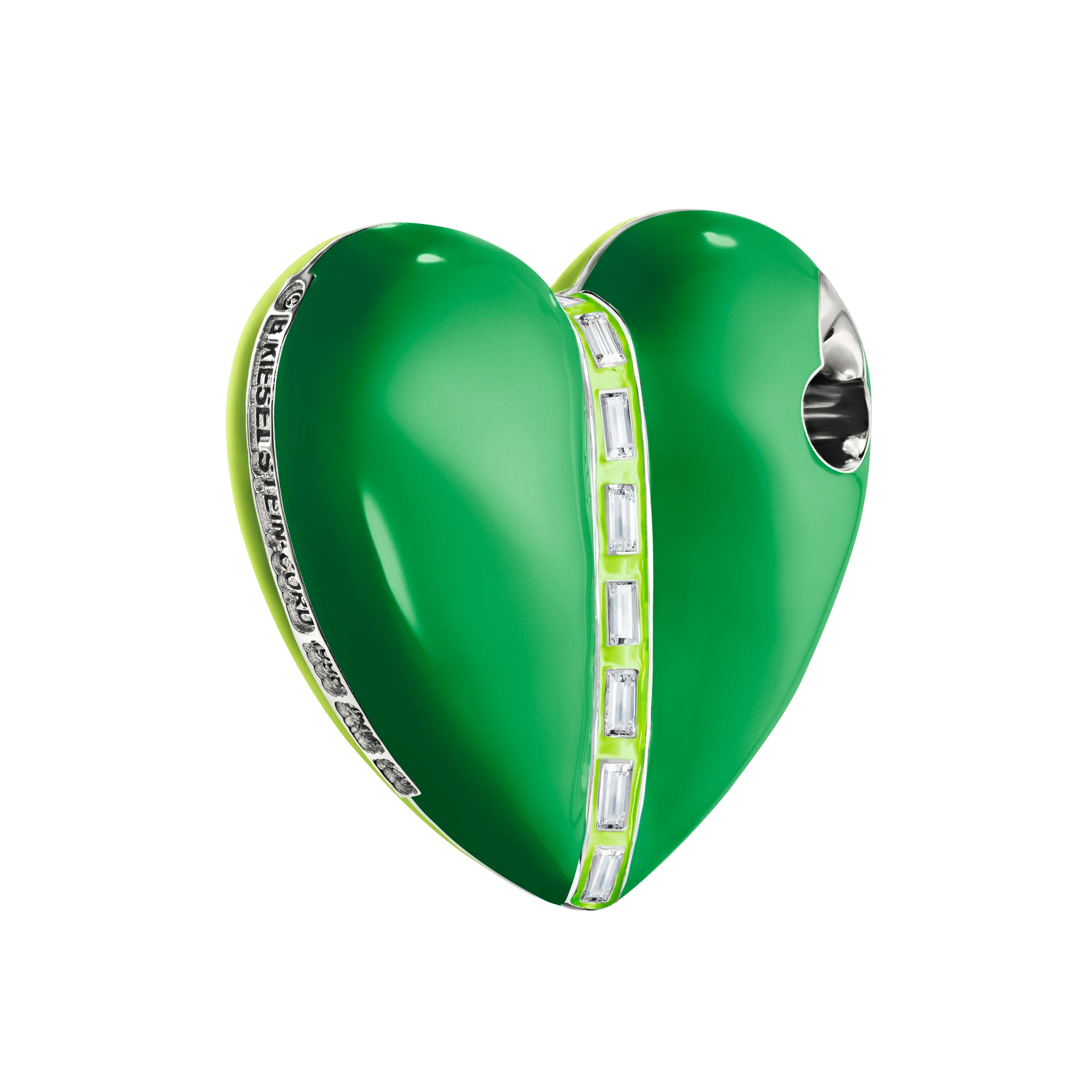 Bullet Hole Heart Pendant with Baguettes XL - Image 4