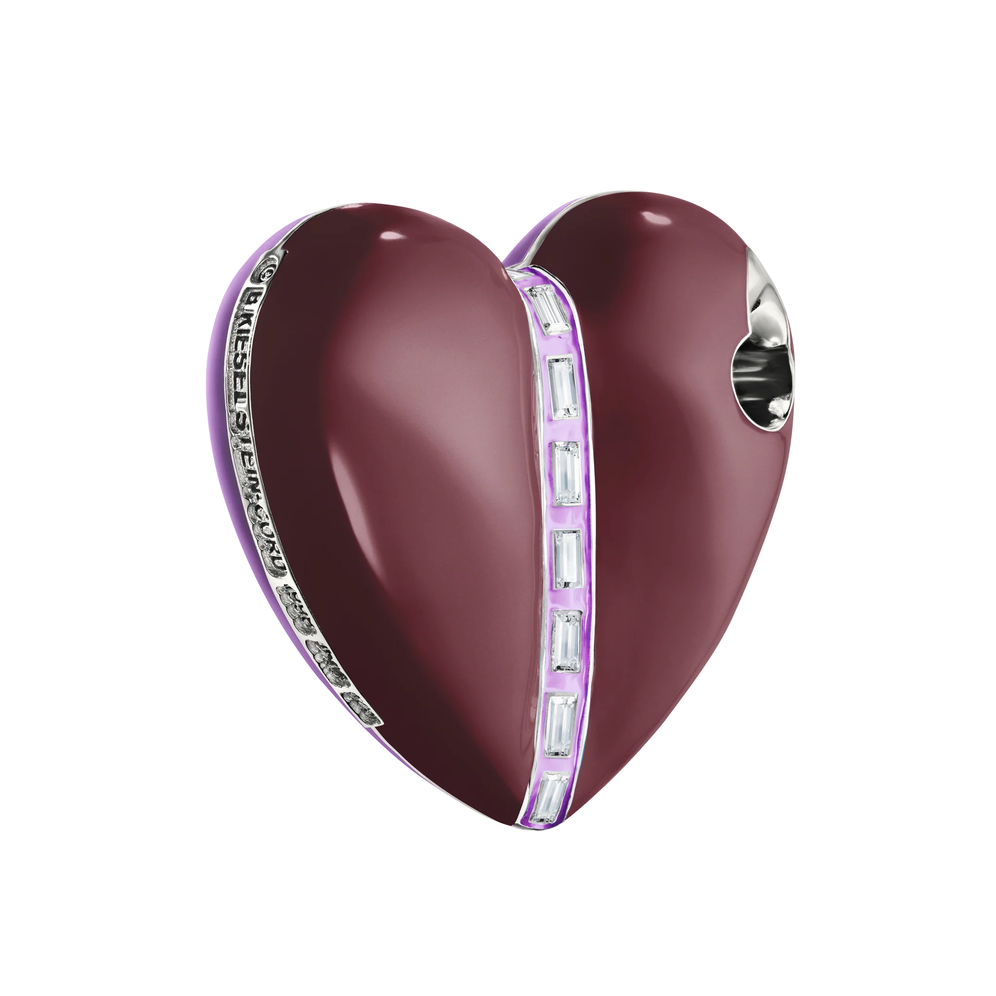 Bullet Hole Heart Pendant with Baguettes XL - Image 5