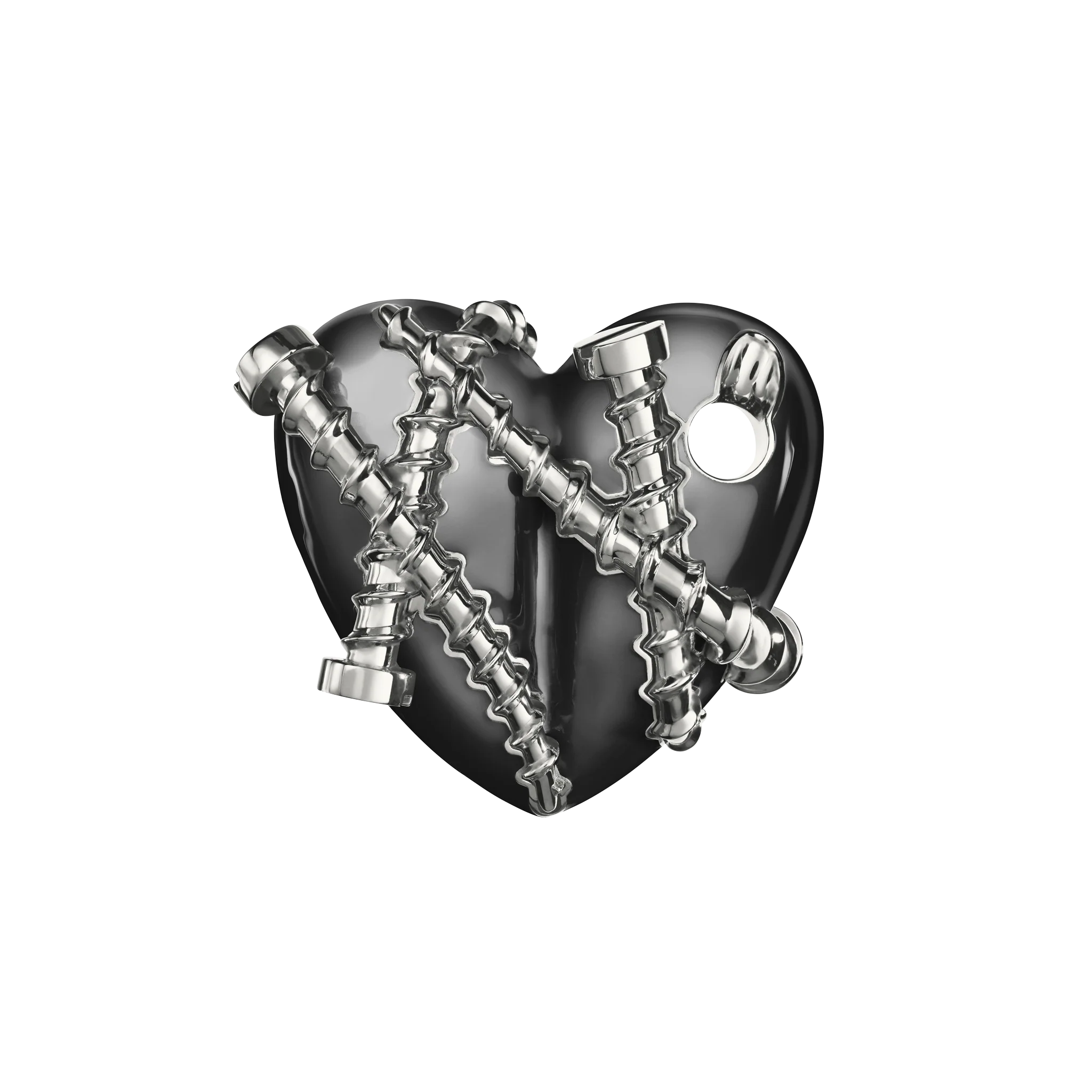 Bullet Hole Heart Pendant with Screws M