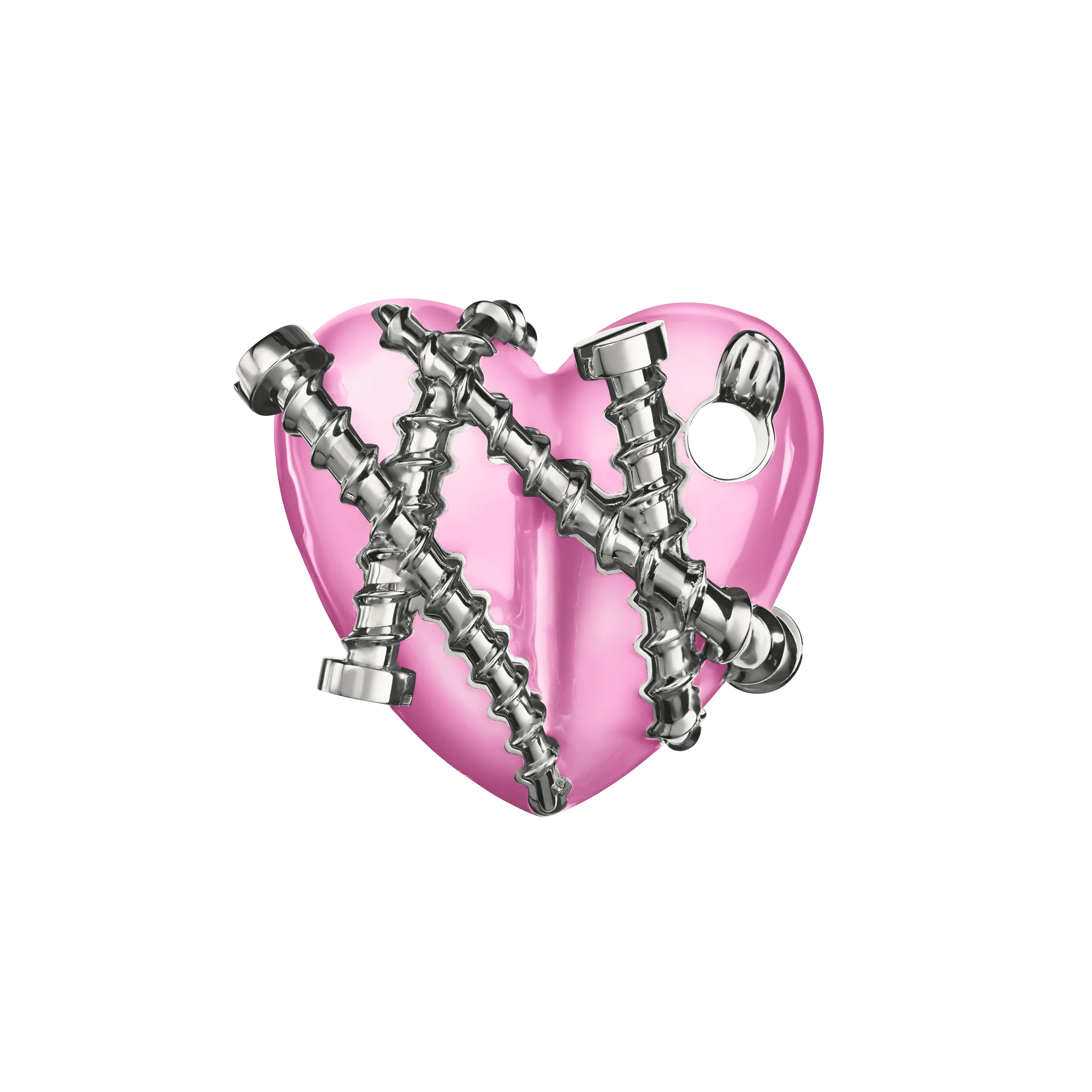 Bullet Hole Heart Pendant with Screws M - Image 8