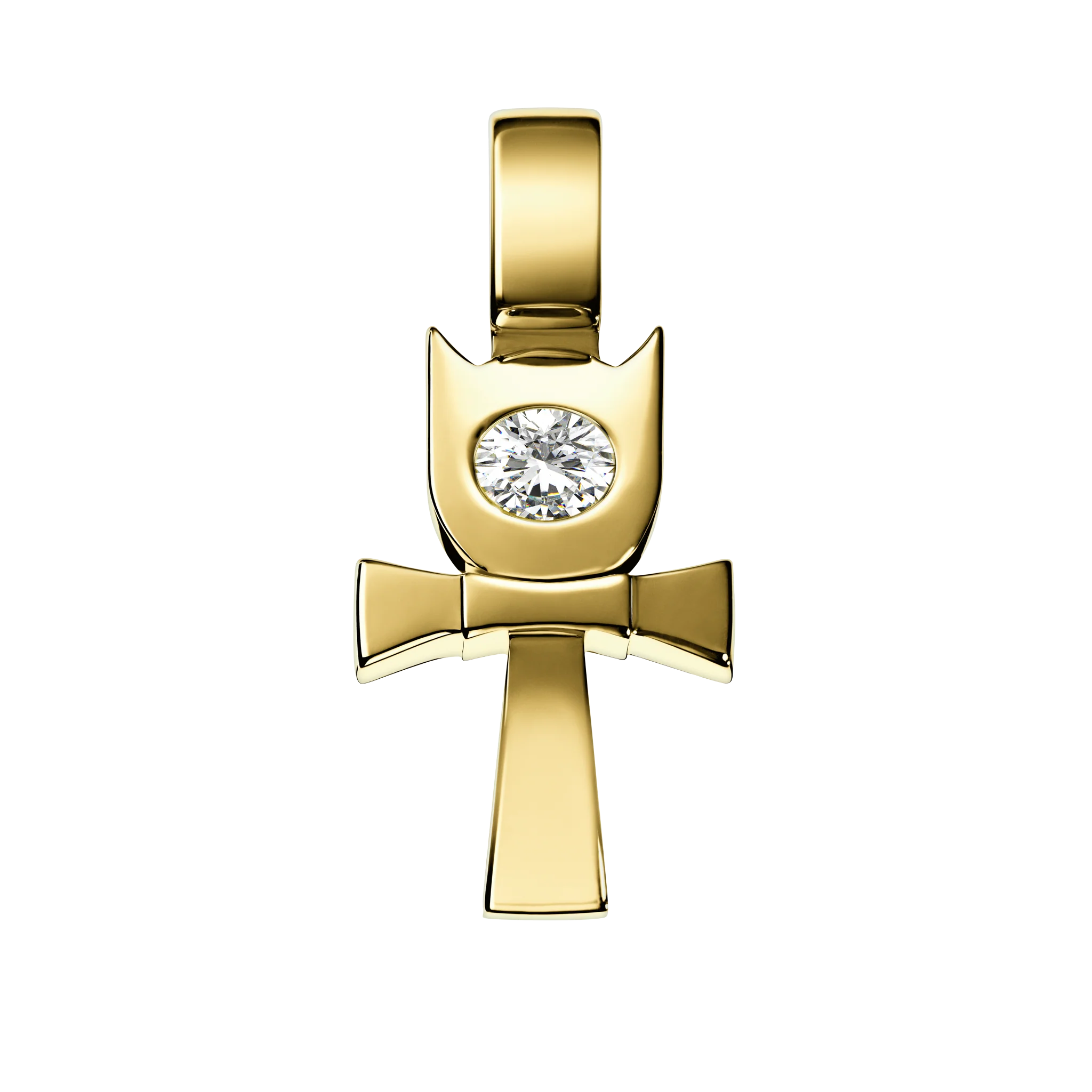 Horned Ankh Pendant With Stone