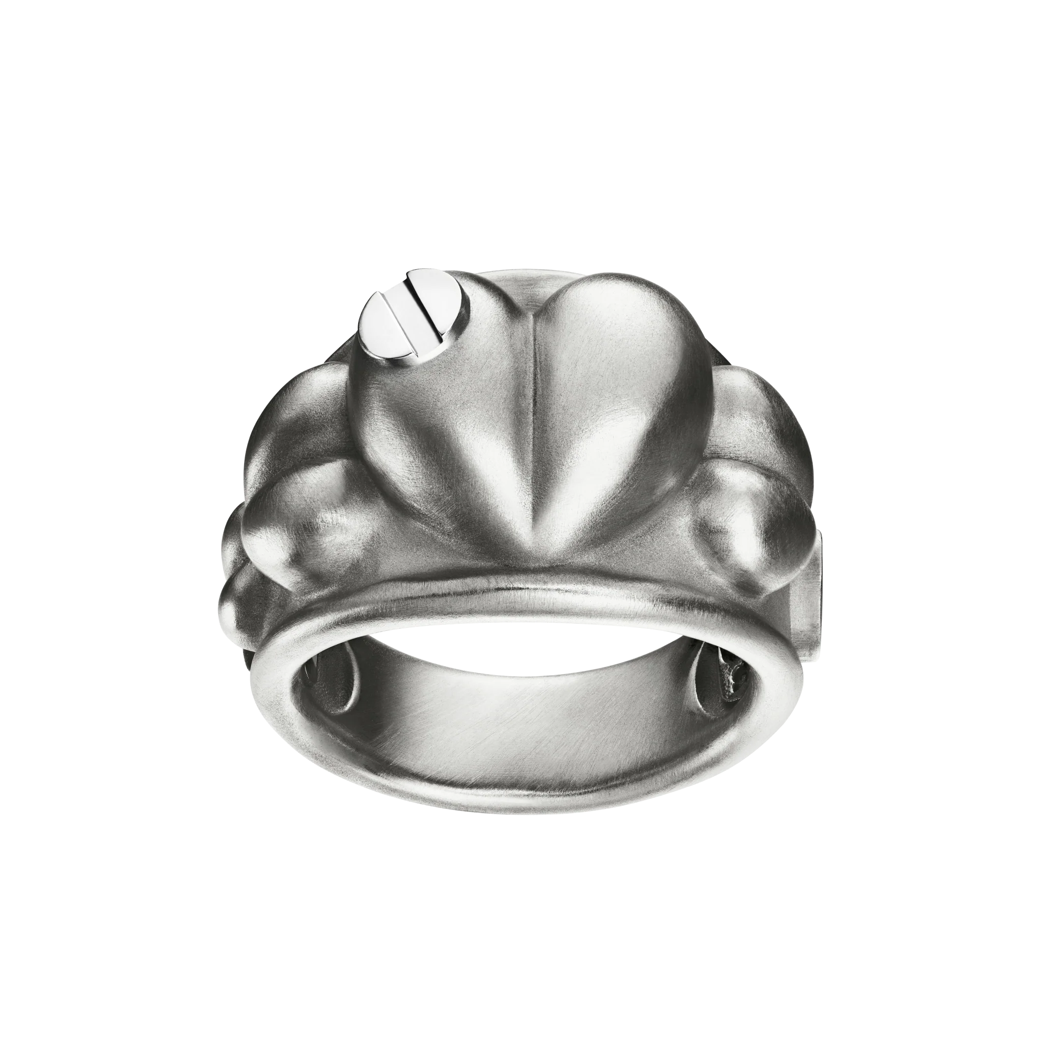 Puffed Heart Ring with Screws