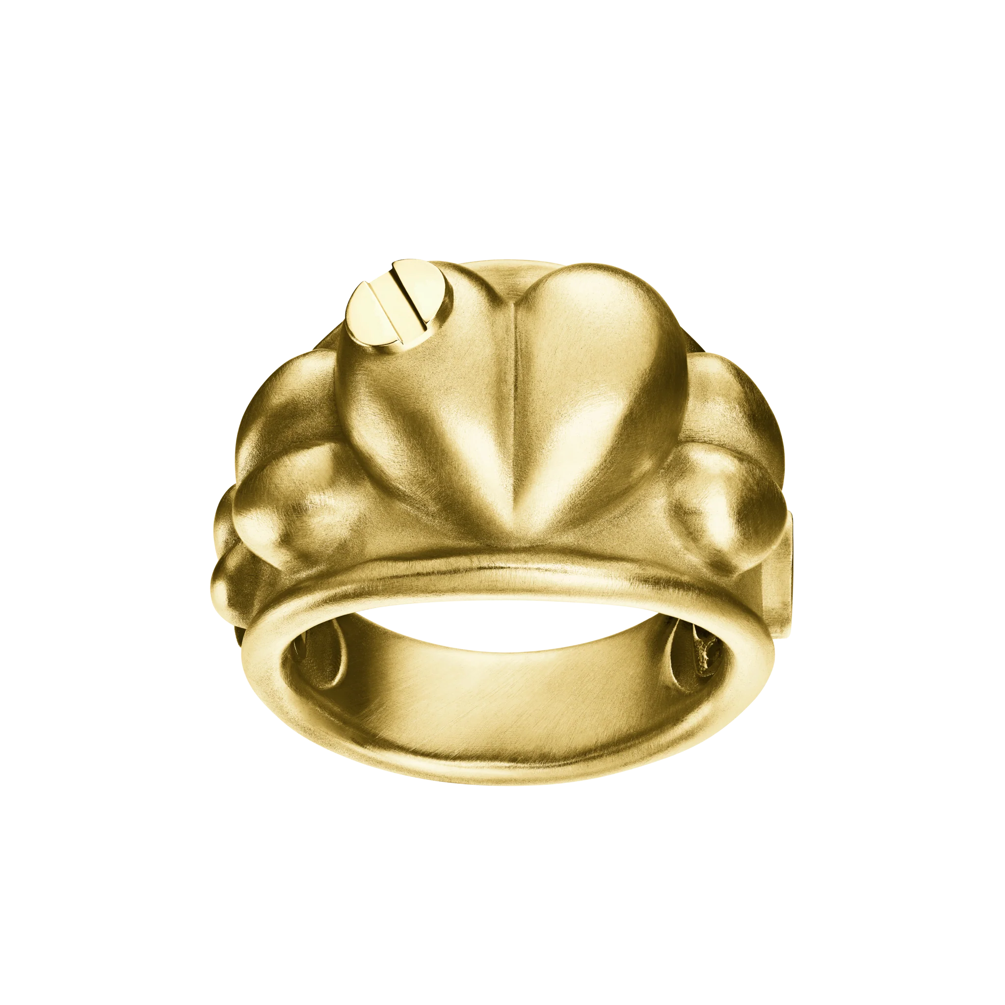 Puffed Heart Ring with Screws